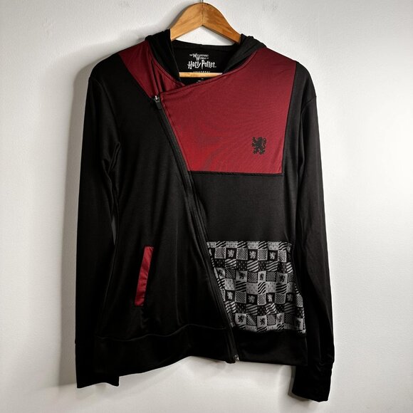 Wizarding World Of Harry Potter Tops - Harry Potter Gryffindor Hoodie Womens L Maroon Black Zip Universal Studios